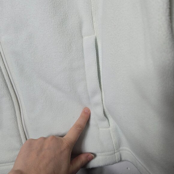 Lands End Womens White Fleece Full Zip Jacket Plus Size 1X Neutral Soft Cozy - Picture 6 of 13